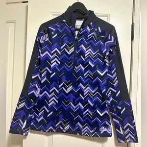 Adidas Techfit Compression Purple Chevron 1/4 Zip Sweater Jacket Size Small